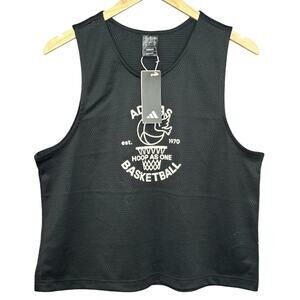 Adidas logo jersey tank womens size small